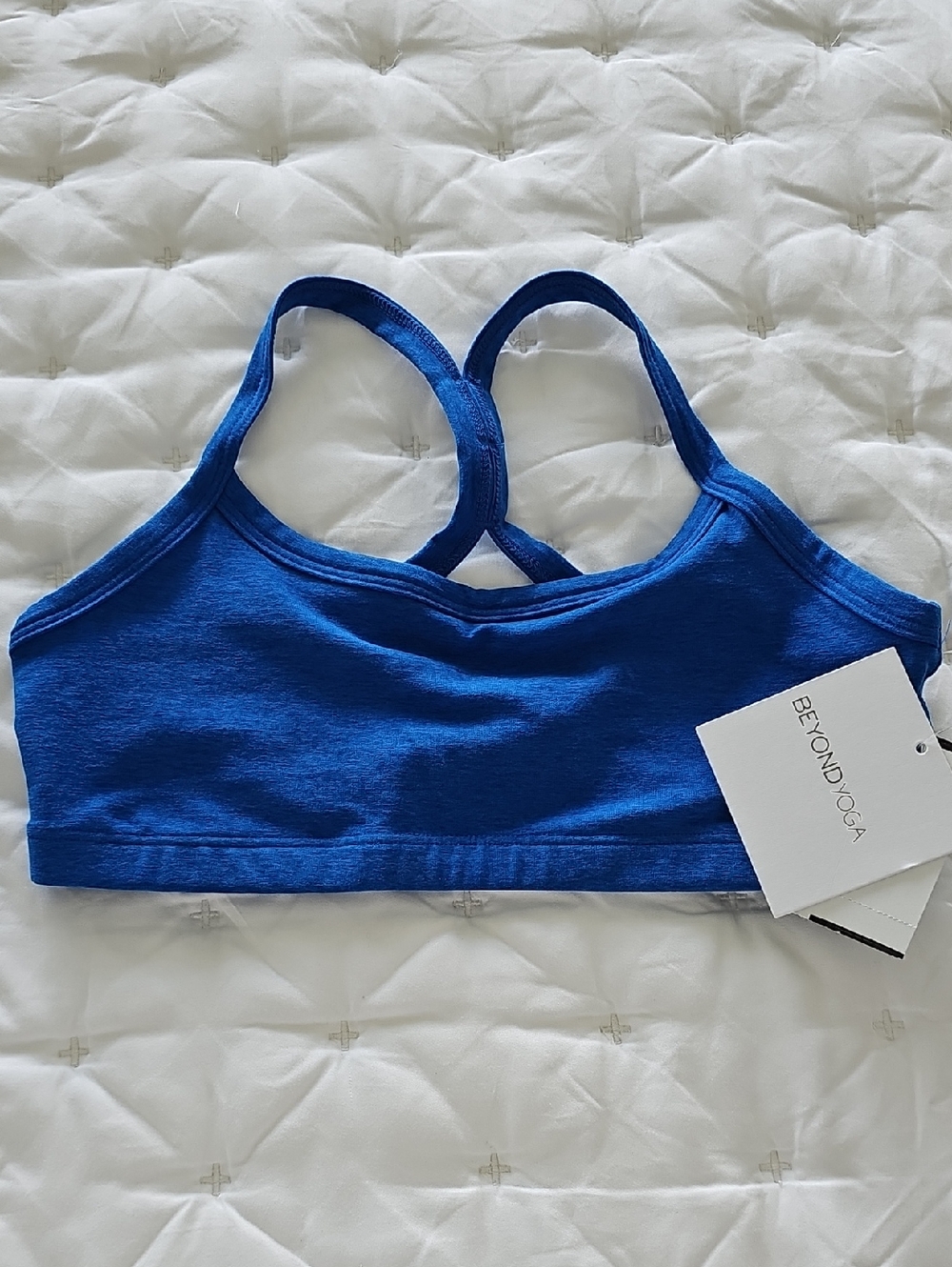 Beyond Yoga Cobalt Blue Crossback Sports Bra, Size S